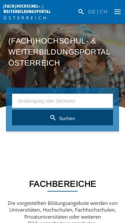Vorschau der mobilen Webseite www.fachhochschulen.at, www.fachhochschulen.at