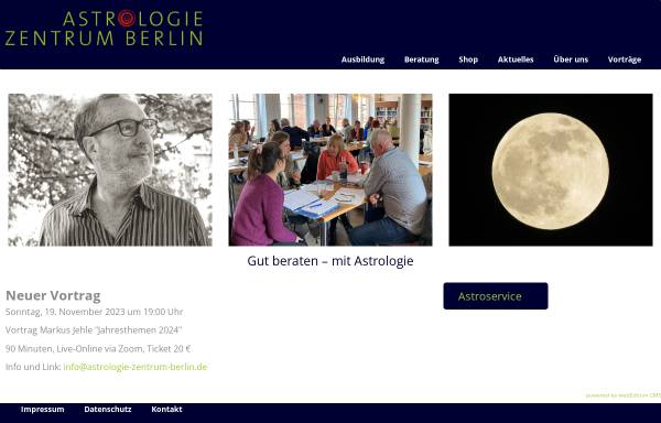 Vorschau von astrologie-zentrum-berlin.de, DAV - Astrologiezentrum Berlin