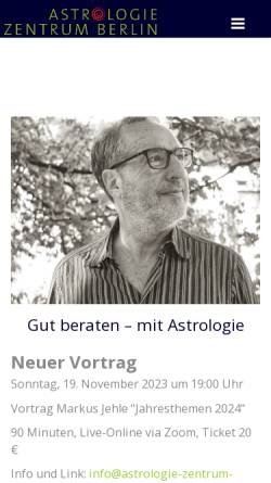 Vorschau der mobilen Webseite astrologie-zentrum-berlin.de, DAV - Astrologiezentrum Berlin