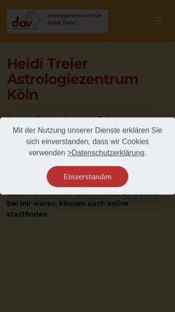 Vorschau der mobilen Webseite www.astrologiezentrumkoeln.de, DAV - Astrologiezentrum Köln