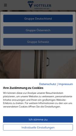 Vorschau der mobilen Webseite www.votteler.com, Votteler Lackfabrik GmbH & Co. KG