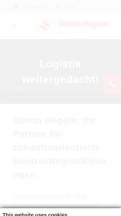 Vorschau der mobilen Webseite www.simon-hegele.com, Simon Hegele Gesellschaft für Logistik und Service mbH