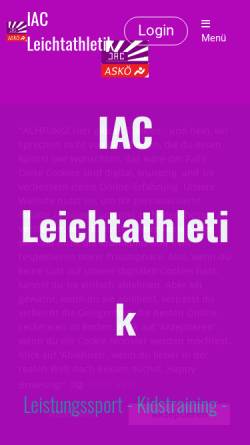 Vorschau der mobilen Webseite www.iacleichtathletik.at, IAC Leichtathletik