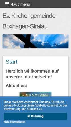 Vorschau der mobilen Webseite www.boxhagen-stralau.de, Evangelische Kirchengemeinde Boxhagen-Stralau