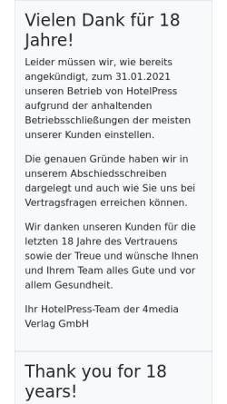 Vorschau der mobilen Webseite hotelpress.de, HotelPress