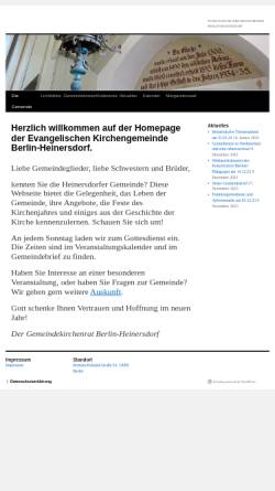 Vorschau der mobilen Webseite www.gemeinde-heinersdorf.de, Ev. Kirchengemeinde Heinersdorf