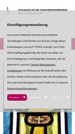 Vorschau der mobilen Webseite www.petrus-giesensdorf.de, Evangelische Kirchengemeinde Petrus-Giesensdorf