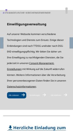 Vorschau der mobilen Webseite www.schoenow-buschgraben.de, Evangelische Kirchengemeinde Schönow-Buschgraben