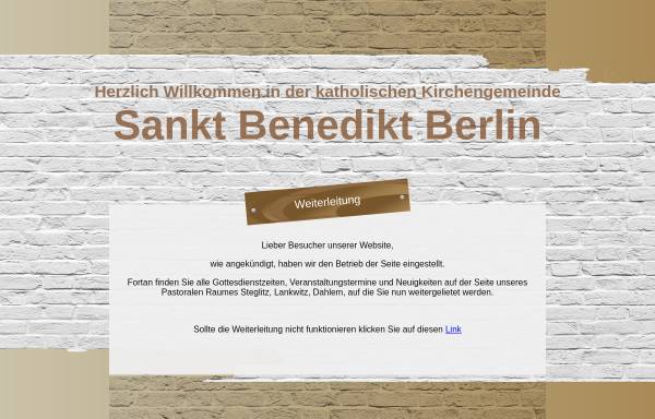 Vorschau von www.sankt-benedikt-berlin.de, Katholische Gemeinde Sankt Benedikt