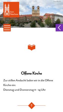 Vorschau der mobilen Webseite www.zumvaterhaus.de, Evangelische Kirchengemeinde zum Vaterhaus
