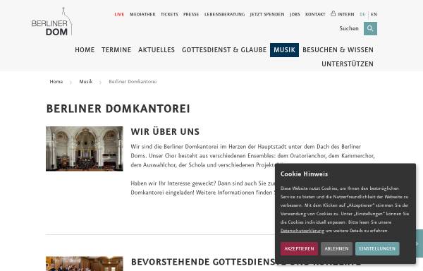 Vorschau von www.berliner-domkantorei.de, Berliner Domkantorei