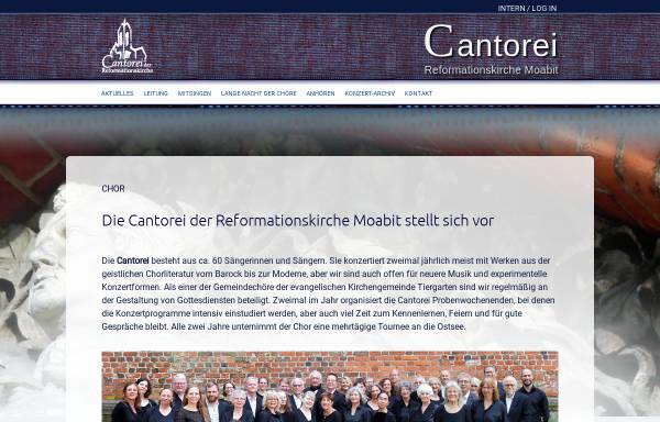 Vorschau von www.cantorei.de, Cantorei der Reformationskirche Berlin-Moabit