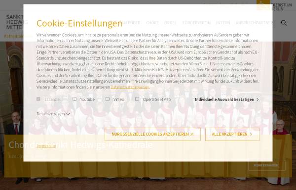 Vorschau von www.hedwigschor-berlin.de, Chor der St. Hedwigs-Kathedrale
