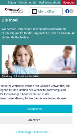 Vorschau der mobilen Webseite kompaxx.de, Die Insel e.V. Berlin