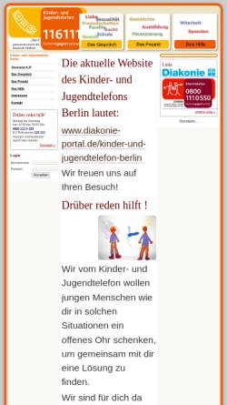 Vorschau der mobilen Webseite www.berliner-kjt.de, Kinder- und Jugendtelefon Berlin