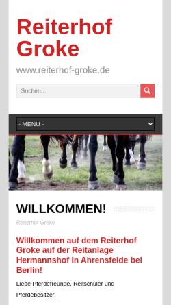 Vorschau der mobilen Webseite www.reiterhof-groke.de, Reiterhof Groke