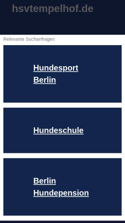 Vorschau der mobilen Webseite www.hsvtempelhof.de, Hundesportverein Berlin-Tempelhof e. V.