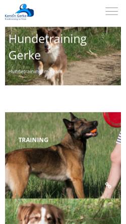 Vorschau der mobilen Webseite www.hundetraining-gerke.de, Hundetraining Gerke