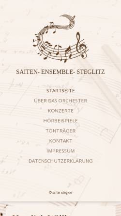 Vorschau der mobilen Webseite www.saitensteg.de, Saiten-Ensemble Steglitz