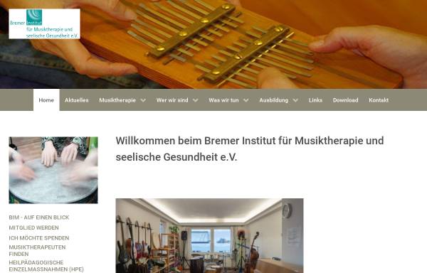 Vorschau von www.musik-bim.de, Bremer Institut für Musiktherapie