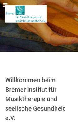 Vorschau der mobilen Webseite www.musik-bim.de, Bremer Institut für Musiktherapie