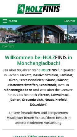 Vorschau der mobilen Webseite www.holzfinis.de, Carl Finis GmbH