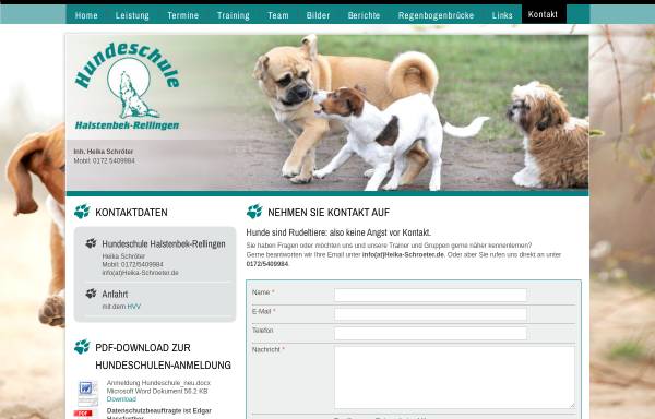 Vorschau von www.hundeschule-halstenbekrellingen.de, Hundeschule .com