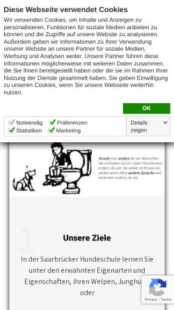 Vorschau der mobilen Webseite www.saarbruecker-hundeschule.de, Saarbrücker Hundeschule