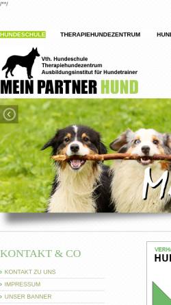 Vorschau der mobilen Webseite www.meinpartnerhund.de, Verhaltenstherapeutische Hundeschule
