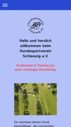 Vorschau der mobilen Webseite www.hsv-schleswig.de, Hundesportverein Schleswig e. V.