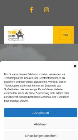 Vorschau der mobilen Webseite tierheim-recklinghausen.de, Tierheim und Tierschutz Recklinghausen e.V.