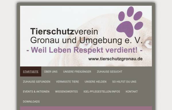 Vorschau von www.tierschutzgronau.de, Tierschutzverein Gronau und Umgebung e.V.