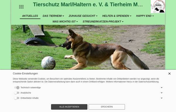 Vorschau von www.tierheim-marl.de, Tierschutzverein Marl/Haltern e.V.