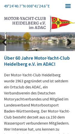 Vorschau der mobilen Webseite www.myc-heidelberg.de, Motoryachtclub Heidelberg