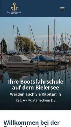 Vorschau der mobilen Webseite www.bfs-seeland.ch, Bootsfahrschule Seeland