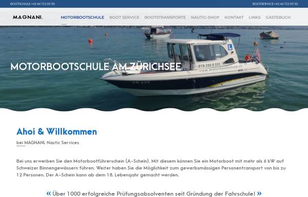 Vorschau von www.motorbootschule.ch, Motorbootschule Magnani