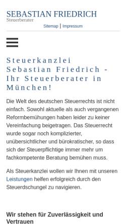 Vorschau der mobilen Webseite www.steuerkanzlei-friedrich.de, Steuerkanzlei Friedrich und Partner GbR