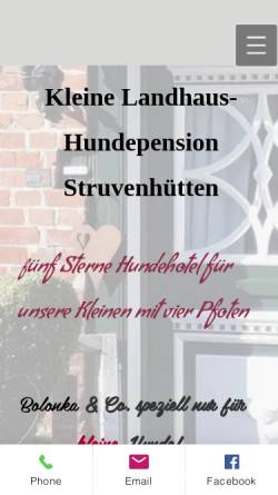 Vorschau der mobilen Webseite www.hunde-pension-sh.de, Hunde Hotel Struvenhütten