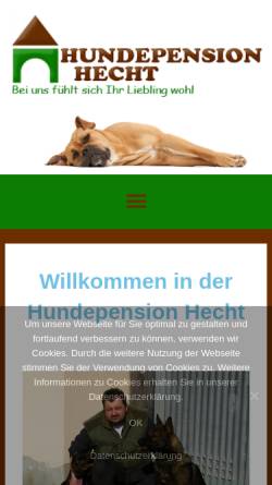 Vorschau der mobilen Webseite www.hundepension-hecht.de, Hundepension Hecht