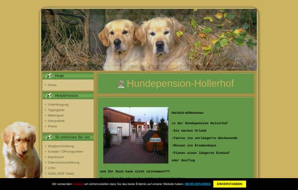 Vorschau von www.hundepension-hollerhof.com, Hundepension Hollerhof