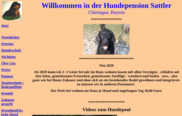 Vorschau von www.hundepension-sattler.de, Hundepension Sattler