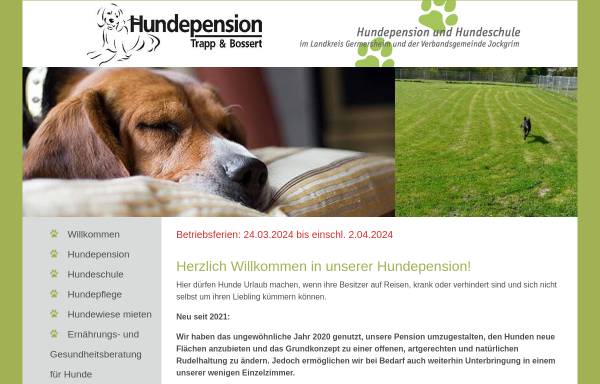 Vorschau von www.hundepension-trapp-bossert.de, Hundepension Trapp und Bossert