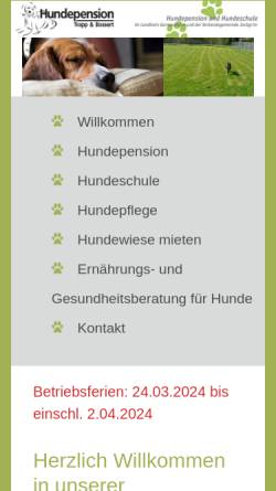 Vorschau der mobilen Webseite www.hundepension-trapp-bossert.de, Hundepension Trapp und Bossert