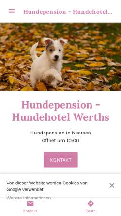 Vorschau der mobilen Webseite hundepension-hundehotel-werths.business.site, Hundepension Werths
