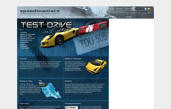 Vorschau von www.speedmaniacs.com, Speedmaniacs: Test Drive Unlimited Special