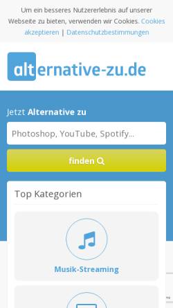 Vorschau der mobilen Webseite www.alternative-zu.de, Alternative zu ...