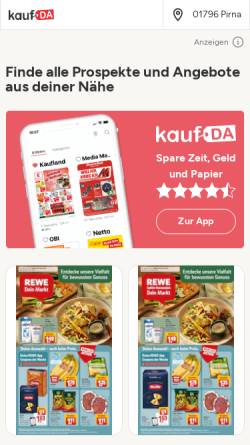 Vorschau der mobilen Webseite www.kaufda.de, kaufDA