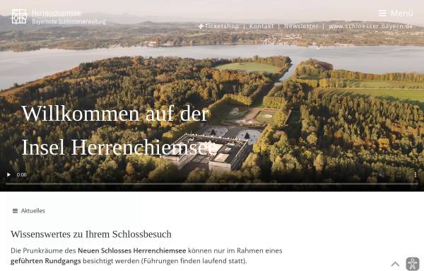 Vorschau von www.herren-chiemsee.de, Schloss- und Gartenverwaltung Herrenchiemsee