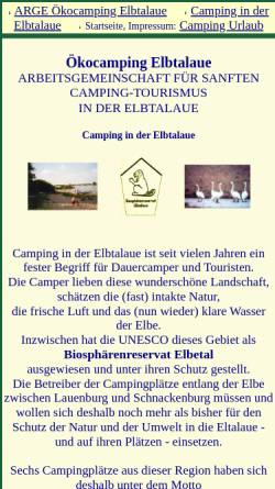 Vorschau der mobilen Webseite camping-urlaub.de, Ökocamping-Elbtalaue
