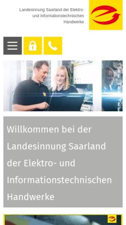 Vorschau der mobilen Webseite www.elektrohandwerk-saar.de, Landesinnung der Elektrohandwerke